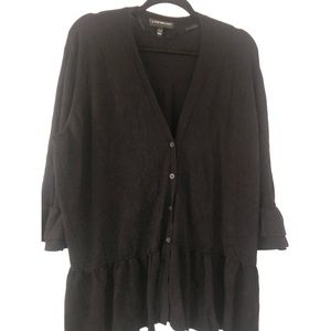 Black Peplum Cardigan